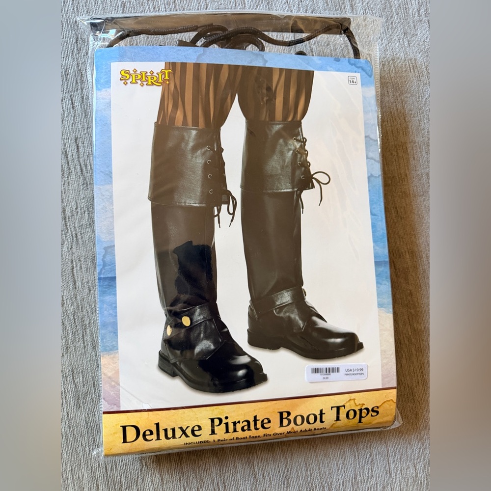 Spirit Halloween Black Pirate Costume Boot Covers